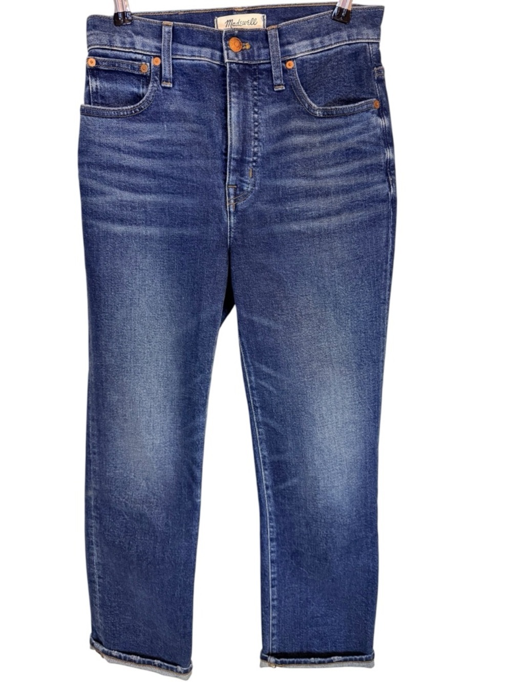 Madewell Slim Demi-Boot Jeans Size 25 Dark Wash High Rise Crop